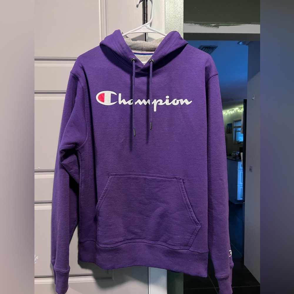 Champion Gray and Purple Athletic Hoodie